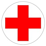 deformaze Sticker DRK Rotes Kreuz Rotkreuz-Symbol Hinweis-Aufkleber für Erste Hilfe Verbandskasten Medizinschrank KFZ Auto UV Wetterfest Ø 5