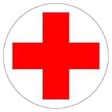 deformaze Sticker DRK Rotes Kreuz Rotkreuz-Symbol Hinweis-Aufkleber für Erste Hilfe Verbandskasten Medizinschrank KFZ Auto UV Wetterfest Ø 5