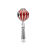 LYDXD Fit Pandora Armband 925 Sterling Silber Charm Perle Mini Red Laternen Frauen Armreif DIY Schmuck Geschenk