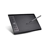 Dfghbn Grafiktablett 10x6-Zoll-Grafik-Zeichnungs-Tablet 8192-Stufen digitaler Tablet Passivstift für Laptop-Tablette (Farbe : Black, Size : 36 * 24cm)
