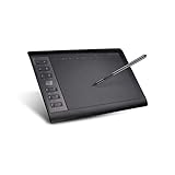 Dfghbn Grafiktablett 10x6-Zoll-Grafik-Zeichnungs-Tablet 8192-Stufen digitaler Tablet Passivstift für Laptop-Tablette (Farbe : Black, Size : 36 * 24cm)