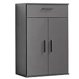 mokebo® Mehrzweckschrank 'Der Praktische' in Grau BZW. Schwarz Matt, modern, Schubladenschrank, Kleiner Schrank & Midischrank, Made in Germany | 60x91x34 (B/H/T in cm) |