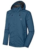 Little Donkey Andy Outdoorjacke Herren wasserdichte Regenjacke Atmungsaktive Softshelljacke zum Wandern, Reisen, Skifahren Dunkelblau L