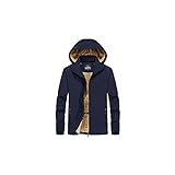 Yuxahiugjk Männerjacken Warme Herren Softshelljacke Herbst Winter Streetwear Taktische Bomber Windjacke Jacken Männer Mit Kapuze Fleece Pilot Winddichte Mäntel (Color : Blue, Size : 5XL)