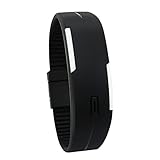 Ogquaton Premium-Qualität Männer Frauen Gummi LED Uhr Datum Armband Digital Sport Armbanduhr schw