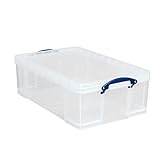 Really Useful Kunststoff-Aufbewahrungsbox leicht robust stapelbar 50 Liter 440 x 710 x 230 mm transp