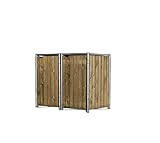 Hide Mülltonnenbox für 2 Mülltonnen, Mülltonnenverkleidung, Gerätebox Natur // 139x81x115 cm (BxTxH) // Aufbewahrungsbox 240l V