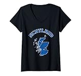 Damen Schottland Umriss Silhouette, Scottish Pride, Schottisch T-Shirt mit V