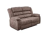 lifestyle4living Sofa mit Relaxfunktion in Braun, 2-Sitzer Relaxsofa, Vintage, Stoff/Federkern-Polsterung | Gemütliche Relax-Couch in modernem Desig