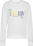 Tommy Jeans Damen TJW Regular Color Tommy Crew Sweatshirt, weiß, XL