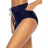 Damen-Badeshorts, Tankini, Tier-Brett-Shorts, Badeanzug, Einteiler mit Shorts, Stretch, einfarbig, Boy-Shorts, Rashguard-Shorts, Sommer-Bikini, dunkelblau, M
