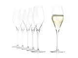 Stölzle Lausitz Champagnergläser Quatrophil 290ml I Champagnerkelche 6er Set bruchsicher I Schaumweingläser 6 Stück spülmaschinenfest I Edle Kristallgläser wie mundgeblasen I Beste Q