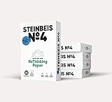 Steinbeis No. 4 ReThinkingPaper Kopier-Papier – DIN A4 Recycling-Papier 80 g/m², Drucker-Papier ISO 100 / CIE 135, Weiß, 5 x 500 B