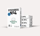 Steinbeis No. 4 ReThinkingPaper Kopier-Papier – DIN A4 Recycling-Papier 80 g/m², Drucker-Papier ISO 100 / CIE 135, Weiß, 5 x 500 B