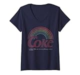 Damen Coca-Cola Retro Rainbow Coke Adds Life T-Shirt mit V