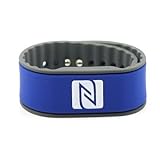 NFC Armband, geeignet für Kontaktdaten, Messe, Sport, 924 Byte (NTAG 216), wasserfest, blau/grau, verstellb