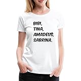 Spreadshirt Bibi Und Tina Amadeus Sabrina Schwarz Typographie Frauen Premium T-Shirt, 3XL, Weiß
