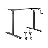 ApeJoy® höhenverstellbarer Schreibtisch/Computertisch, manuell höhenverstellbares Tischgestell, homeoffice Standing Desk, Black (Traglast 70 kg)