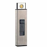 CYzpf USB Elektronisches Dual Arc Feuerzeug Elektrisches Tragbares Winddichtes Feuerzeug Wiederaufladbar Flammenlos,Champagne Gold,One S