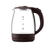 DZX Schnellkochender Wasserkocher, Glaskessel (1,8 l) Edelstahl-Innendeckel Wasserkocher 1500 W (bpa frei) Glas-Wasserkocher mit Edelstahldeckel Heißwasserkocher, kabelloser Wasserkocher mit AUT