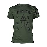 Linkin Park Herren Patches T-Shirt Grün, Grün ,
