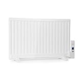 oneConcept Wallander - Ölradiator, Ölheizung, elektrische Heizung, Thermostat stufenlos regelbar, Wochen-Timer, LED-Display, ultraflach, Stand- oder Wandmontage, 800 Watt Heizgerät, weiß