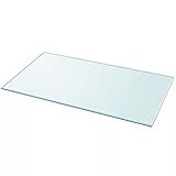 vidaXL Tischplatte Gehärtetes Glas 1200x650mm Glasplatte für Esstisch T