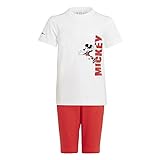 adidas Kinder Disney Mickey Mouse Trainingsanzug, White/Vivred, 134