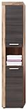 trendteam smart living Badezimme Hochschrank Schrank Cancun Boom, 36x184x31 cm in Nussbaum Satin (Nb.) mit offenem F