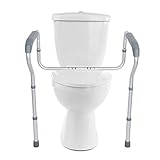 AYNEFY Toilettengestell WC-Aufstehhilfe Toilettenstütz Aluminium Toiletten Aufstehhilfe Sichere rutschfest WC-Stützhilfe mit Verstellbarer Höhe und Breite für Senioren Schwang