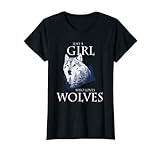 Just A Girl Who Loves Wolves Wolf Wölfe Damen Mädchen T-S