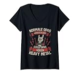 Damen Normale Opas Hören Schlager - Coole Heavy Metal T-Shirt mit V