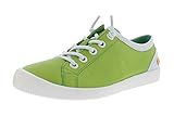 Softinos Damen Sneakers ISLA II, Frauen,Low-Top Sneaker,lose Einlage,Ladies,Women's,schnürschuhe,schnürer,Lady,Grün (Apple Green/White),42 EU / 8 U