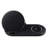 Fast Wireless Charger, 2 in 1 Schnellladedrahtloses Ladegerät Pad Induktive Schnellladestation Ladestation für Samsung Phone & Samsung Watch (Schwarz)