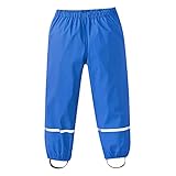 TinaDeer Regenhosen für Kinder Mädchen Jungen, Wasserdichte Hosen, Jungen und Mädchen, Regenhosen für Babys, Einbeinige Kinderhosen, Buddelhose zum Überziehen, Bundhose (Blau B, L)