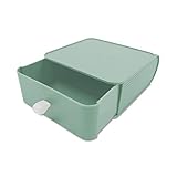 LELE LIFE Modische Schreibtisch-Schubladen, stapelbar, Make-up- und Kosmetik-Organizer, Aufbewahrungsschubladen, Schmuckbox, 1 Schublade, hellgrü