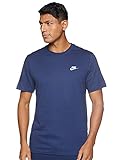 Nike Herren T-Shirt Sportswear Club, Midnight Navy/White, L, AR4997-410
