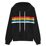 Fairy Costume Damen Teenager Mädchen Regenbogen Gestreift Tunnelzug Pullover Hoodie Frauen Pulli Crop Langarm Sweatshirt Langarmshirt Oberteile Hoodie Crop Top