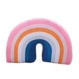 Generic Kinder Reise Kissen Kinder Neck Kissen Kinn & Neck Unterstützung Kissen Cartoon Regenbogen Weiche Abdeckung Reise Partner für Auto Zug Flugzeug - Rosa Regenbog