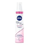 NIVEA Pflege & Halt Soft Touch Schaumfestiger (150 ml), pflegender Haarschaum mit Panthenol & Vitamin B3 für natürliche Stylings und 24h starken H