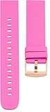 Oozoo Ersatzarmband Uhr 20mm Silikon - Pink mit roségoldenem Verschluss - Silikonarmband 20mm für Armbanduhren - Ersatzarmband Uhr Damen & Herren - Uhrarmband 20mm Schnellwechselverschluss 420.20