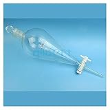 LYJUN 500ml Standard-Stopper-Glas-Birne-förmiger Scheidetrichter mit PTFE-Haltelccock Hohe Q