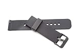 vhbw Ersatz Armband kompatibel mit Fossil Q Crewmaster, Nate, Wander Fitnessuhr, Smartwatch - 12.2cm + 8.4 cm Silikon schw