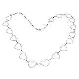 Pinhan Fashion Hohl Liebe Herz Taille Kette Gürtel Frauen Sexy Taille Kette Taille Bikini Körper Kette Schmuck für Frauen Damen,Silb
