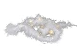 netproshop 20 LED Lichterkette aus Hühnerfedern Warm Weiß Indoor mit Batterie und T