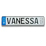 TA TradeArea Namensschild mit Geburtsdatum individualisierbares geprägtes Nummernschild egal ob Taufe oder Geburtstag (EU-Namensschild)