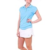 Sportkind Mädchen & Damen Tennis, Golf, Funktions Poloshirt Loose Fit, UV-Schutz UPF 50+, atmungsaktiv, hellblau, Gr. XL