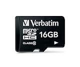 Verbatim Premium microSDHC Speicherkarte I 16 GB I SD Karte für Full-HD Videoaufnahmen I schwarze Speicherkarte wasserabweisend & stoßfest I SD Speicherkarte für Kamera Smartphone Tab