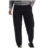 WENZHOU Herren Hosen Cargo Chino Jeans Sporthose Casual Freizeithose Elastische Taille Hose Slim Fit Trainingshose Jogginghose Baumwolle Fitness Cargo Pants mit T