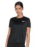 Nike Damen Miler T-Shirt, Black/Reflective Silver, L